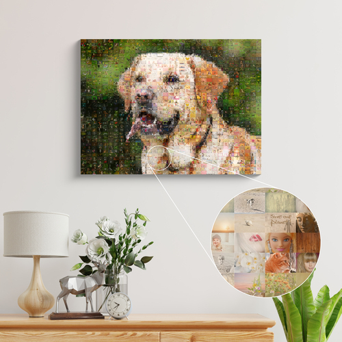 Individuelles Fotomosaik Hundeportrait