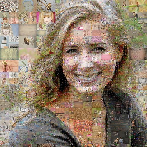 Personalisierbares Fotomosaik-Portrait als Geschenk