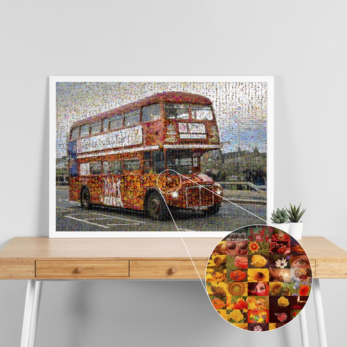 Mosaïque Photo Bus Londonien
