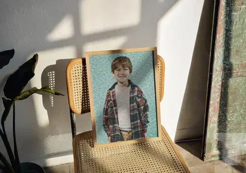 Personalisierbares Fotomosaik aus Kinderfotos