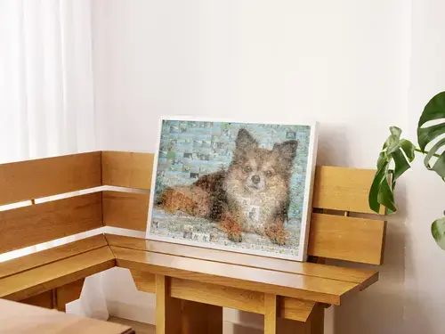 Individuelles Fotomosaik Hundeportrait