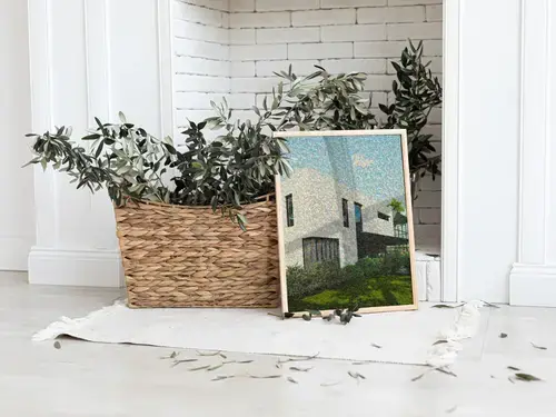 Mosaïque de construction: photo souvenir